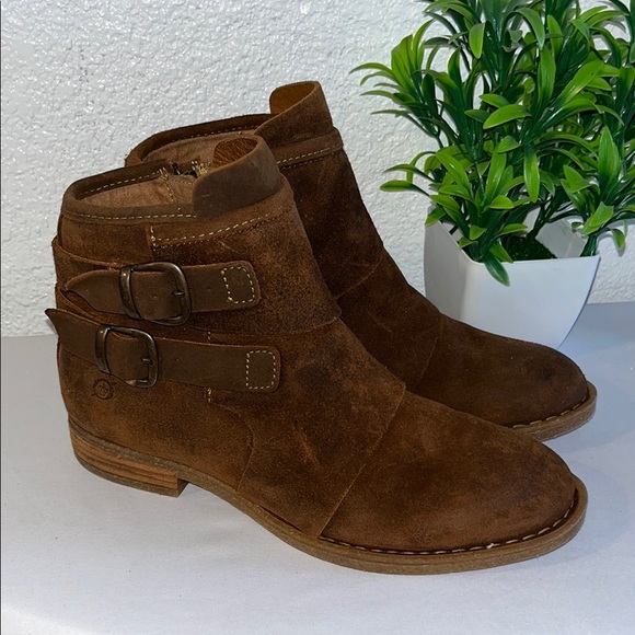 Born Brown Ankle Boots with Buckle Straps - Picture 4 of 14